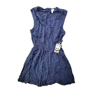 NEW Converse One Star Women's S Sleeveless Blue Dress Zip Up Back Elastic Waist